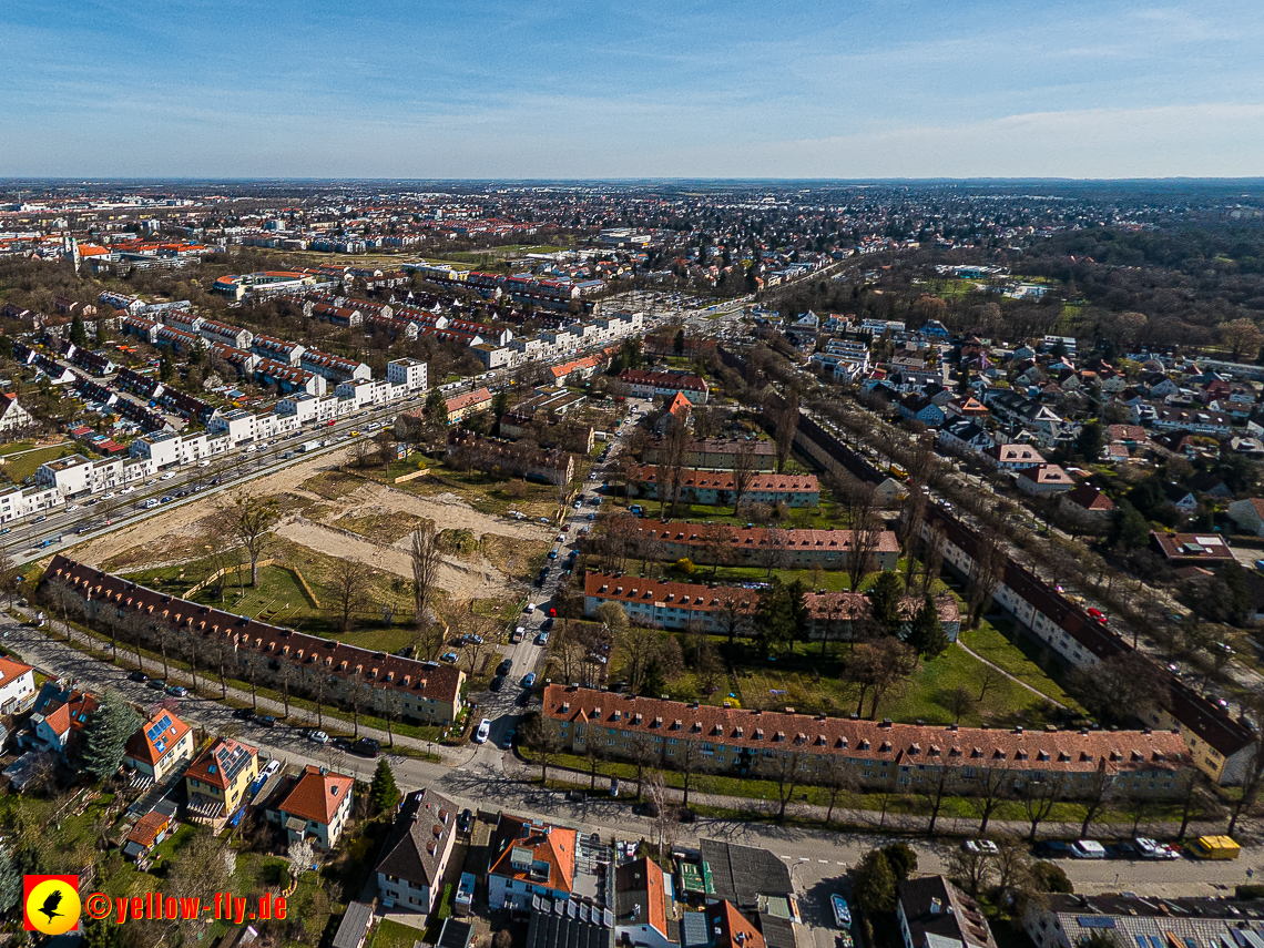 21.03.2023 - Luftbilder von der Baustelle Maikäfersiedlung in Berg am Laim